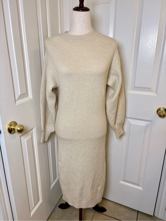 ASOS Dresses & Skirts - ASOS Design Cream White Midi Knit Sweater Dress Cozy Minimalist Size 2
